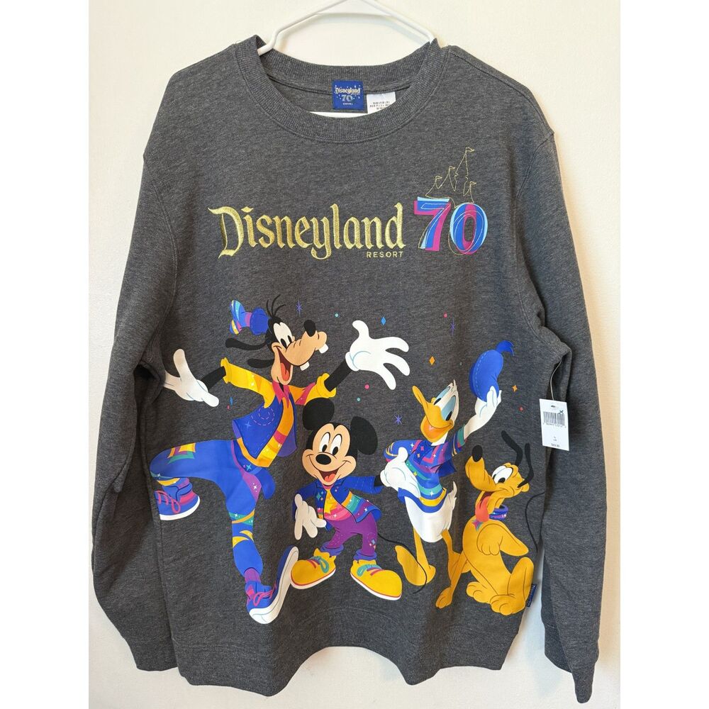 NWT Disneyland Resort 70th Anniversary Crewneck Sweatshirt Size L